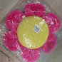 NEW YELLOW SMILEY FACE WITH PINK FLOWER PETALS STOOL CUSHION OR THROW PILLOW