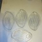 4 VINTAGE CLEAR SNACK TRAY PLATES DISHES