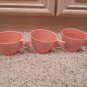 2 VINTAGE PINK PLASTIC BOWLS, 3 CUPS, 1 DIVIDED DISH - MELMAC MELAMINE STYLE