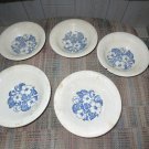 2-5 VINTAGE WILD ROSE USA BLUE & WHITE PLATE SAUCER BOWL PORCELAIN DISHES 2 CUPS