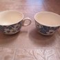 2-5 VINTAGE WILD ROSE USA BLUE & WHITE PLATE SAUCER BOWL PORCELAIN DISHES 2 CUPS