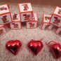 VINTAGE BUT NEW VALENTINE'S DAY LOVE HEART TEDDY BEAR HEAVY PAPER BOX ORNAMENTS