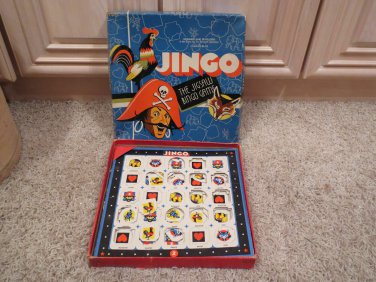 VINTAGE ANTIQUE JINGO JIGSAW PUZZLE BINGO GAME BY CADACO-ELLIS