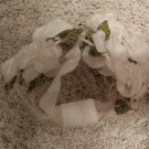 VINTAGE ANTIQUE 1950'S WEDDING FLORAL FASCINATOR HEADPIECE PILLBOX HAT