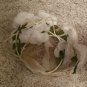 VINTAGE ANTIQUE 1950'S WEDDING FLORAL FASCINATOR HEADPIECE PILLBOX HAT