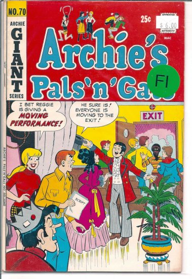 Archie's Pals 'N' Gals # 70, 6.0 FN