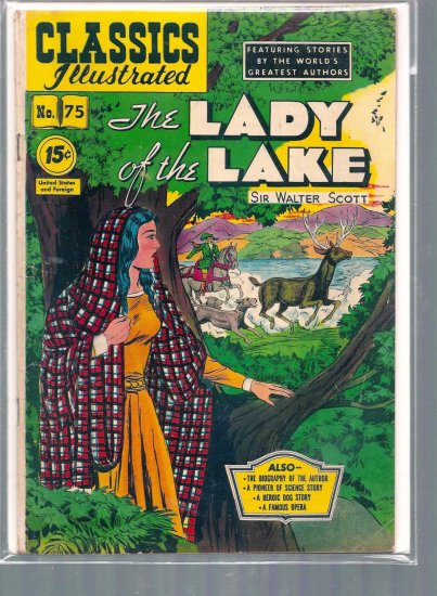 CLASSICS ILLUSTRATED THE LADY OF THE LAKE # 75, 4.0 VG