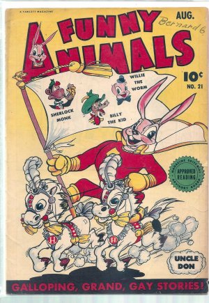 FAWCETT'S FUNNY ANIMALS # 21, 4.5 VG + 