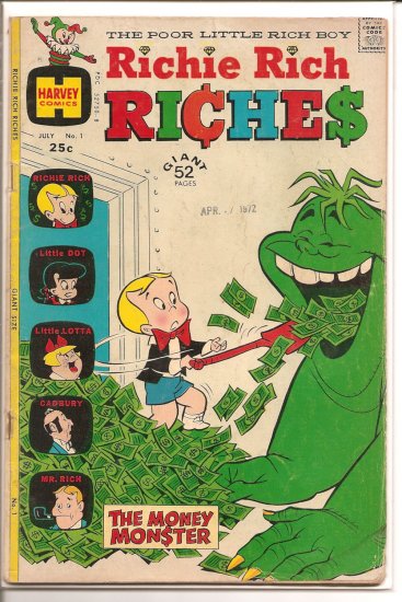 Richie Rich Riches # 1, 2.5 GD +