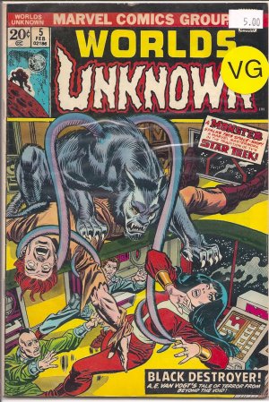 Worlds Unknown # 5, 4.0 VG 