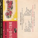 Inst Sheet 1905 Rolls Royce