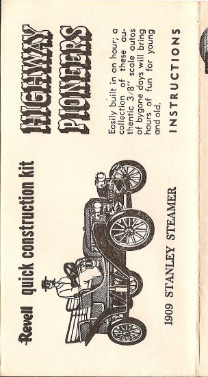 Inst Sheet 1909 Stanley Steamer