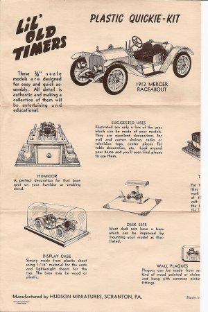 Inst Sheet 1913 Mercer Raceabout