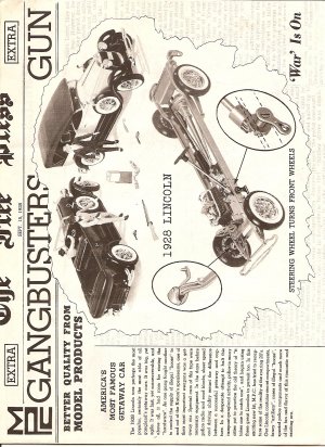 Inst Sheet 1928 Lincoln Gangbusters