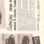 Inst Sheet 1930 Ford Model A coupe Cabriolet