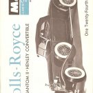 Inst Sheet 1931 Rolls Royce Phantom