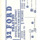 Inst Sheet 1932 Ford Phaeton Blueprint