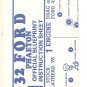Inst Sheet 1932 Ford Phaeton Blueprint