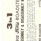 Inst Sheet 1932 Ford Roadster 3 in 1
