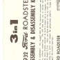 Inst Sheet 1932 Ford Roadster 3 in 1
