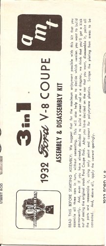 Inst Sheet 1932 Ford V8 Coupe 3 in 1