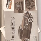 Inst Sheet 1934 Duesenberg SJ