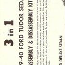 Inst Sheet 1939-40 Ford Tudor Sedan 3 in 1