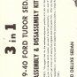 Inst Sheet 1939-40 Ford Tudor Sedan 3 in 1