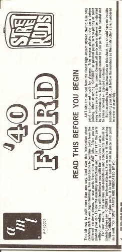 Inst Sheet 1940 Ford Street Rods