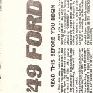 Inst Sheet 1949 Ford Street Rods