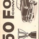 Inst Sheet 1950 Ford Convertible