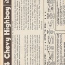 Inst Sheet 1954 Chevy Highboy