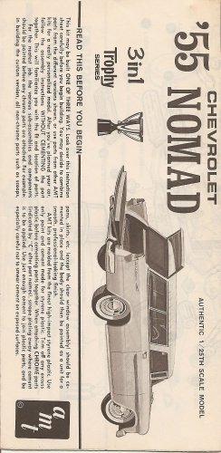 Inst Sheet 1955 Chev Nomad 3 in 1 Trophy Series