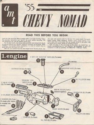 Inst Sheet 1955 Chevy Nomad