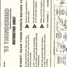 Inst Sheet 1955 Thunderbird