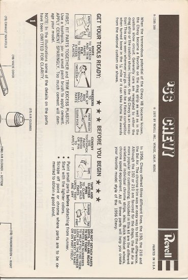 Inst Sheet 1956 Chevy