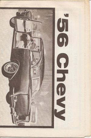 Inst Sheet 1956 Chevy Belair coupe