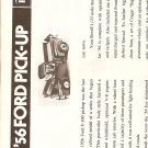 Inst Sheet 1956 Ford Pick up