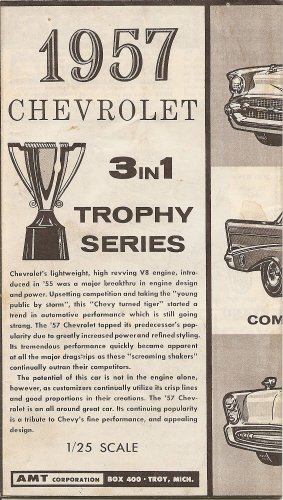 Inst Sheet 1957 Chev 3 in 1 Trophy Series