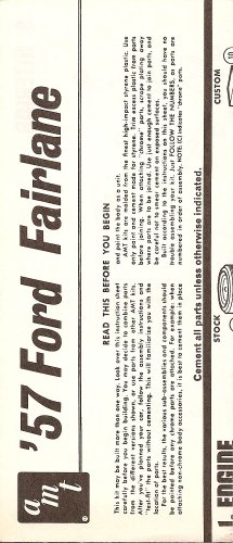 Inst Sheet 1957 Ford Fairlane