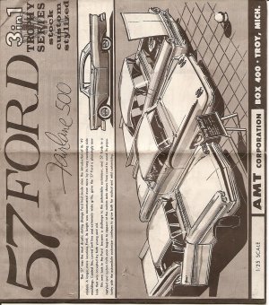 Inst Sheet 1957 Ford Fairlane 500