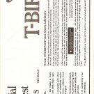 Inst Sheet 1958 T Bird