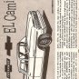 Inst Sheet 1959 Chev El Camino