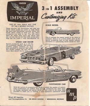 Inst Sheet 1959 Imperial 3 in 1