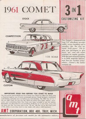 Inst Sheet 1961 Comet 3 in 1