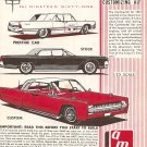 Inst Sheet 1961 Lincoln Continental Sedan 3 in 1