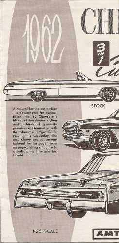 Inst Sheet 1962 Chev Conv 3 in 1