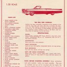 Inst Sheet 1963 Cadillac Conv