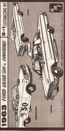 Inst Sheet 1963 Ford Galaxie 500 Conv 3 in 1