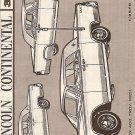Inst Sheet 1963 Lincoln Continental Convertible 3 in 1